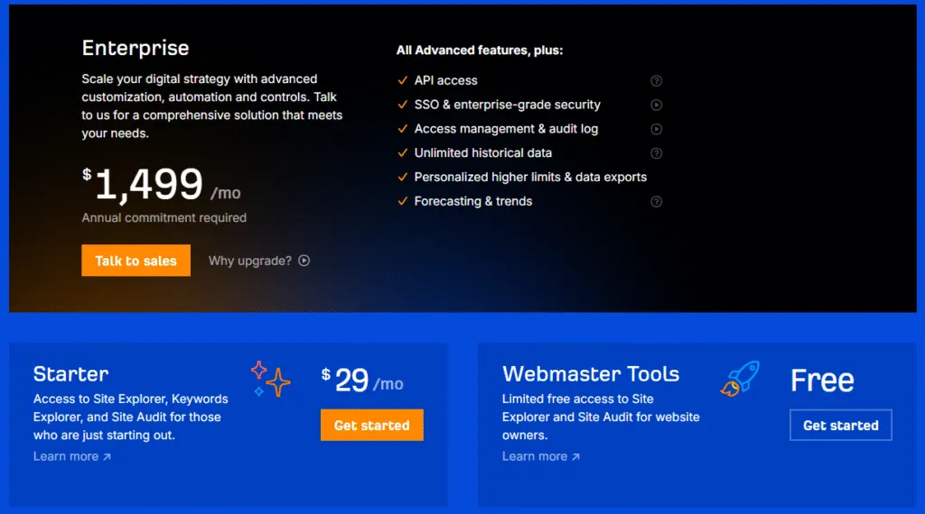 Ahrefs 2025 帳戶共享政策與定價